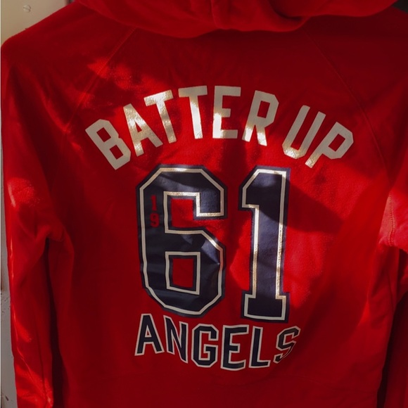 MLB angels, Victoria's Secret Red Hoodie Jacket - Picture 2 of 4